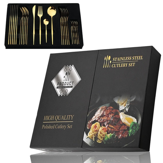 Stylish Steel 24-Piece Cutlery Set