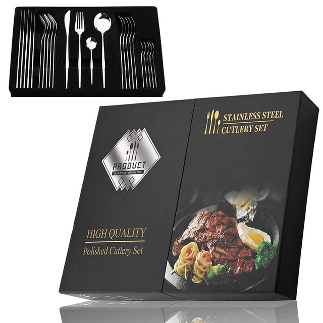 Stylish Steel 24-Piece Cutlery Set