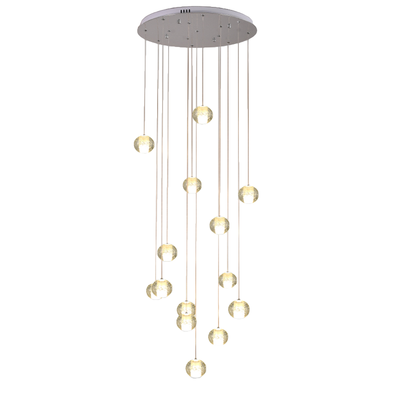 Crystal Spheres Cascade Chandelier