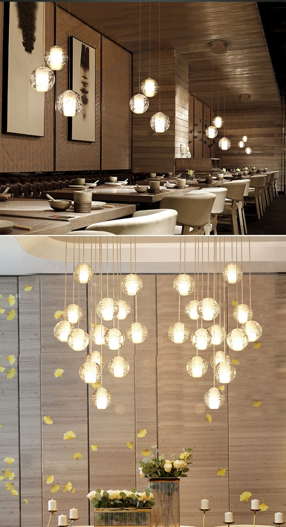 Crystal Spheres Cascade Chandelier