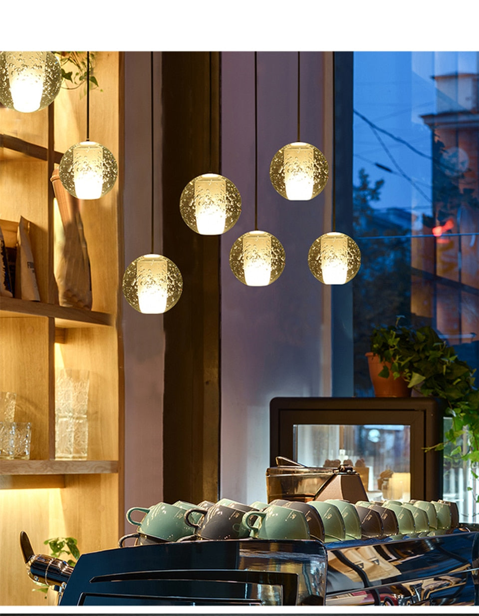 Crystal Spheres Cascade Chandelier