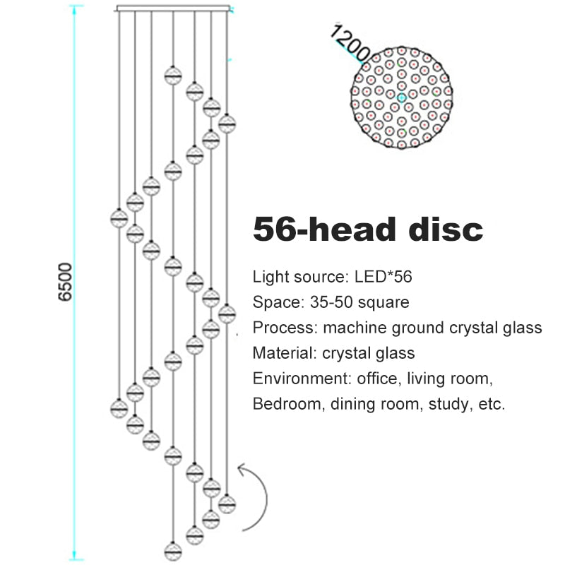 Crystal Spheres Cascade Chandelier