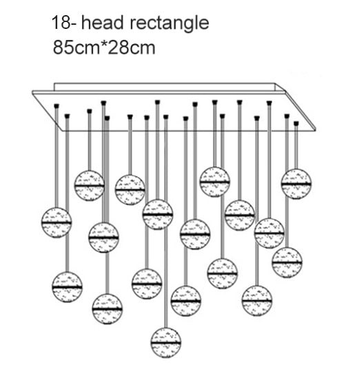 Crystal Spheres Cascade Chandelier