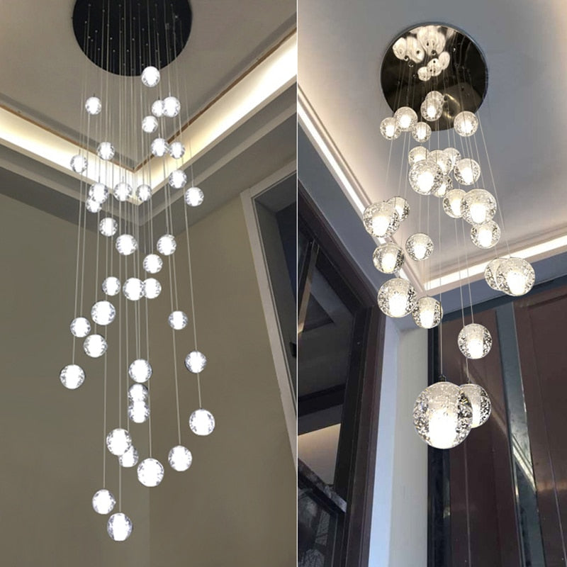 Crystal Spheres Cascade Chandelier