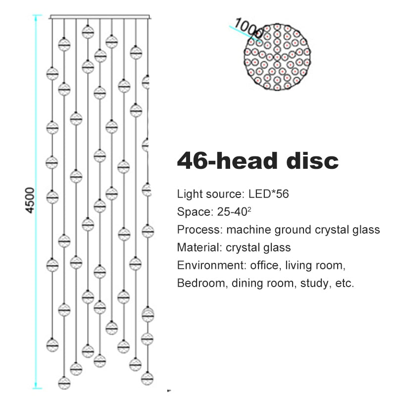 Crystal Spheres Cascade Chandelier