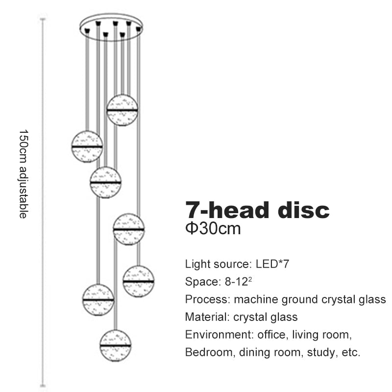 Crystal Spheres Cascade Chandelier