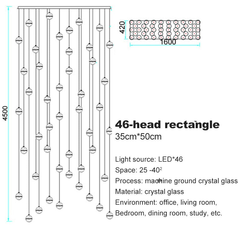 Crystal Spheres Cascade Chandelier