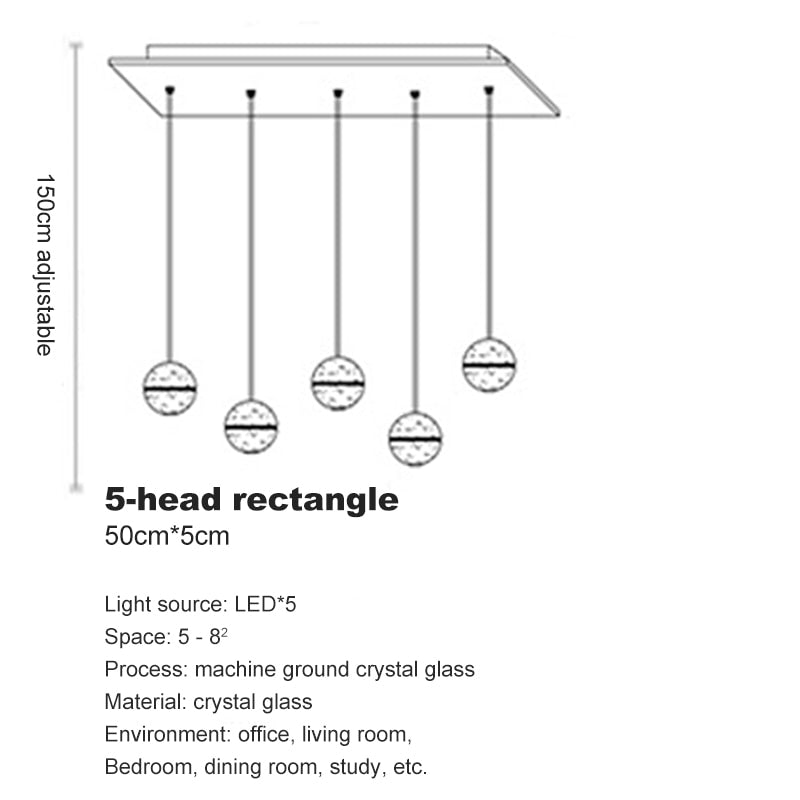Crystal Spheres Cascade Chandelier