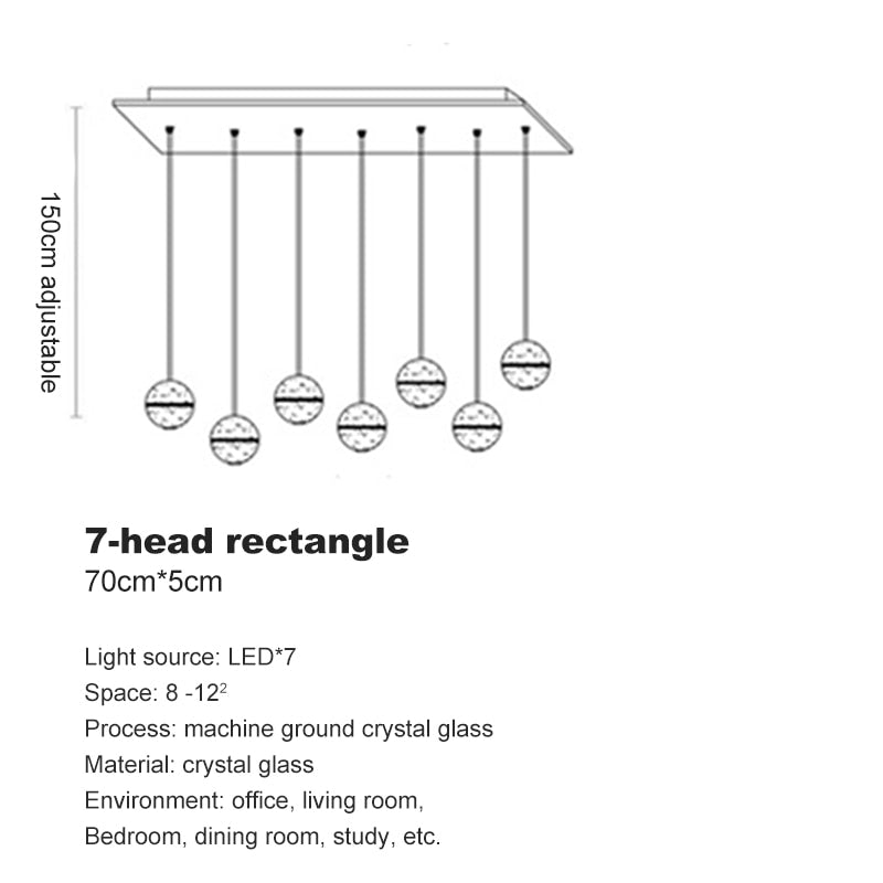 Crystal Spheres Cascade Chandelier