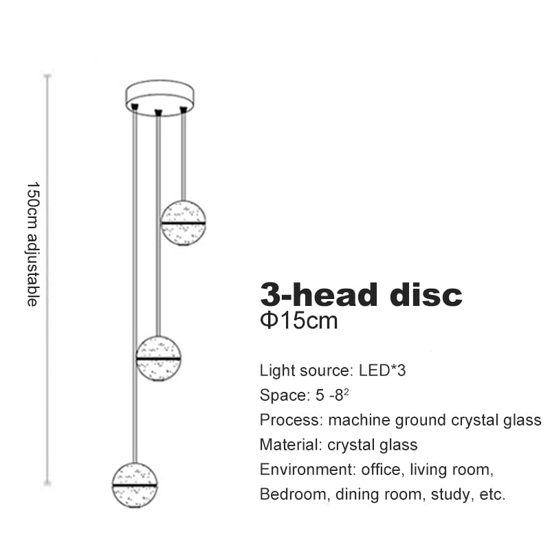 Crystal Spheres Cascade Chandelier