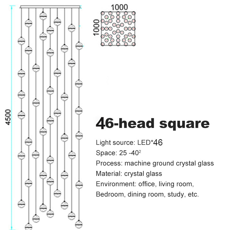 Crystal Spheres Cascade Chandelier