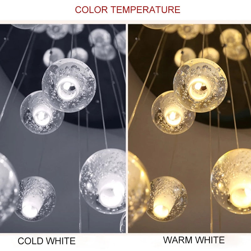 Crystal Spheres Cascade Chandelier
