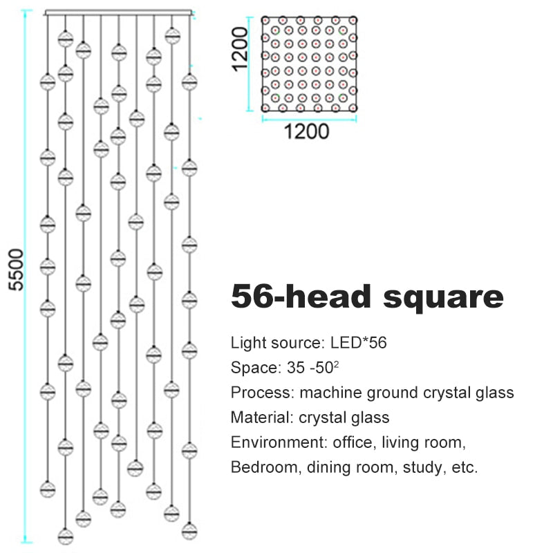 Crystal Spheres Cascade Chandelier