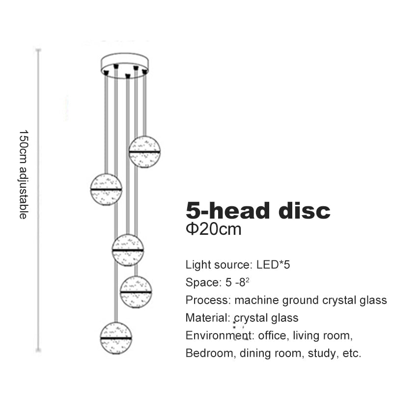 Crystal Spheres Cascade Chandelier