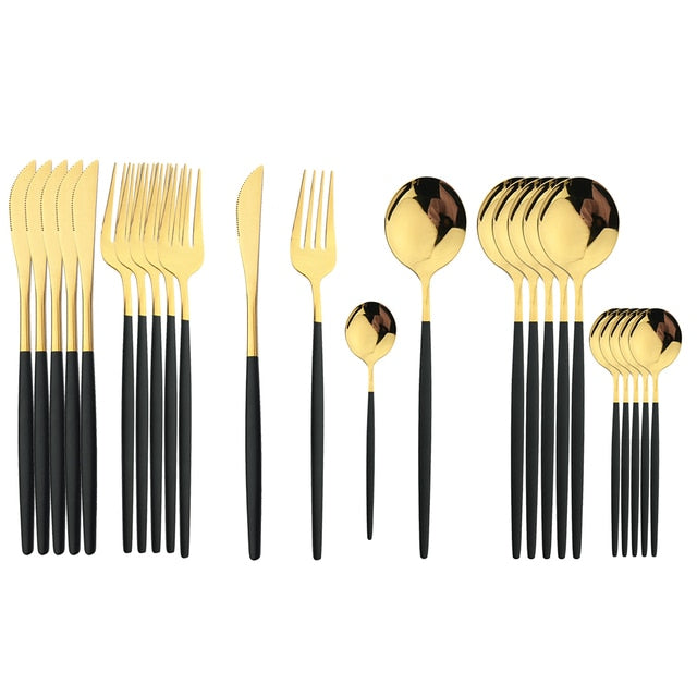 Stylish Steel 24-Piece Cutlery Set