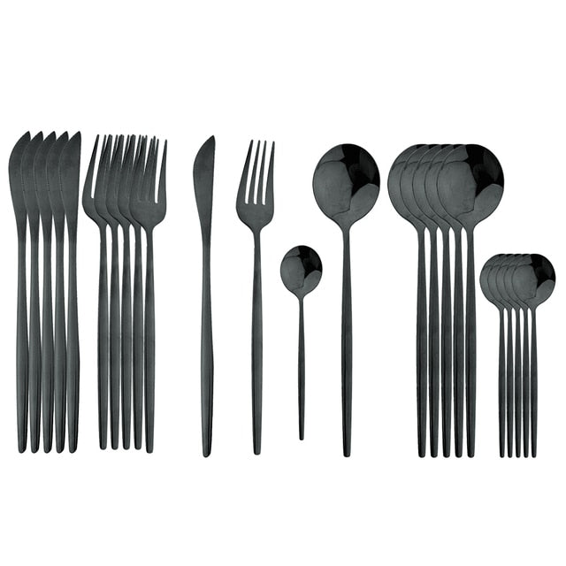 Stylish Steel 24-Piece Cutlery Set