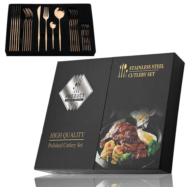 Stylish Steel 24-Piece Cutlery Set