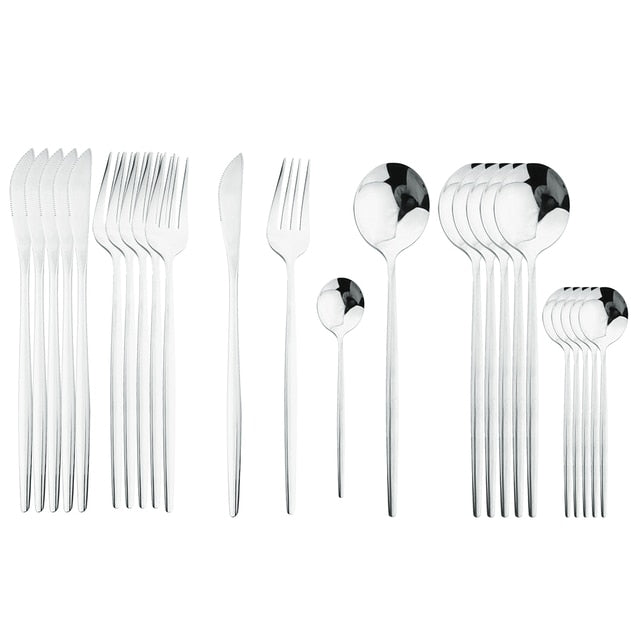 Stylish Steel 24-Piece Cutlery Set
