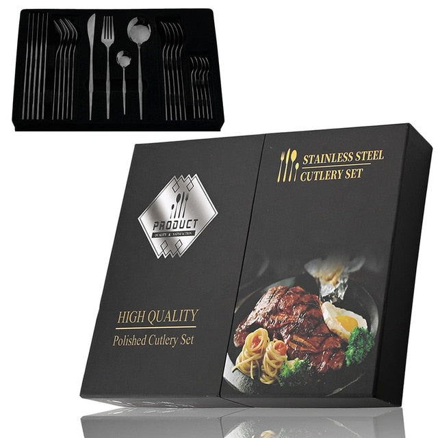 Stylish Steel 24-Piece Cutlery Set