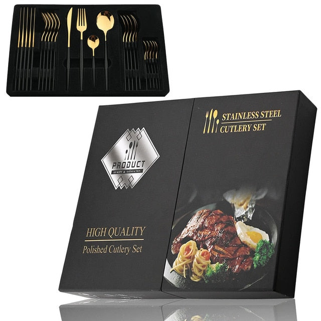 Stylish Steel 24-Piece Cutlery Set