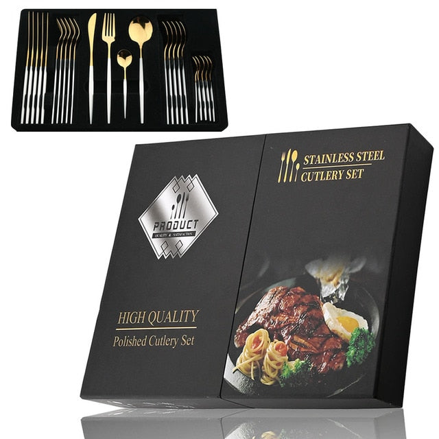 Stylish Steel 24-Piece Cutlery Set