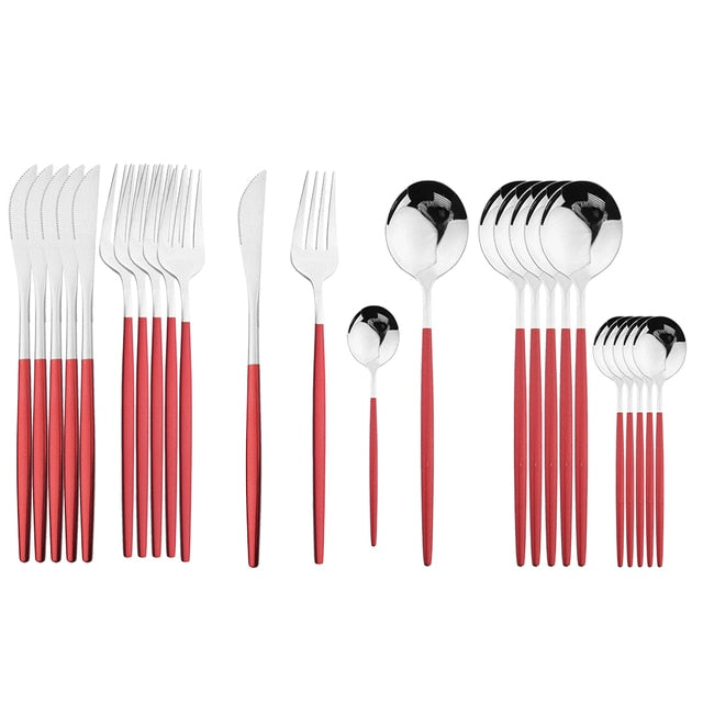 Stylish Steel 24-Piece Cutlery Set