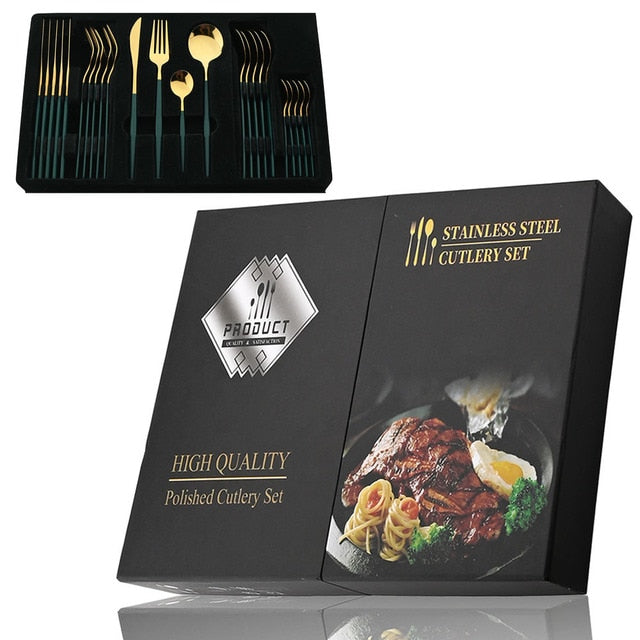 Stylish Steel 24-Piece Cutlery Set