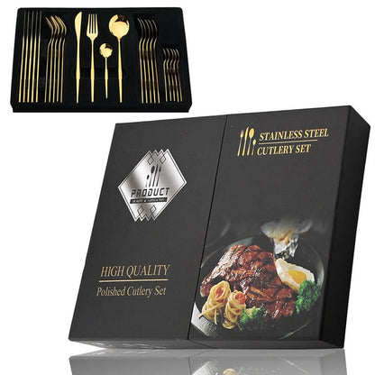 Stylish Steel 24-Piece Cutlery Set