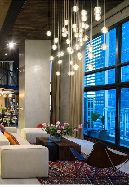Crystal Spheres Cascade Chandelier
