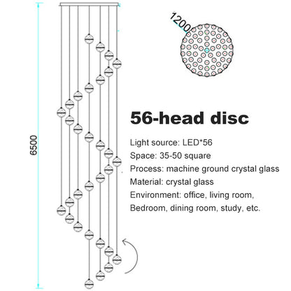 Crystal Spheres Cascade Chandelier