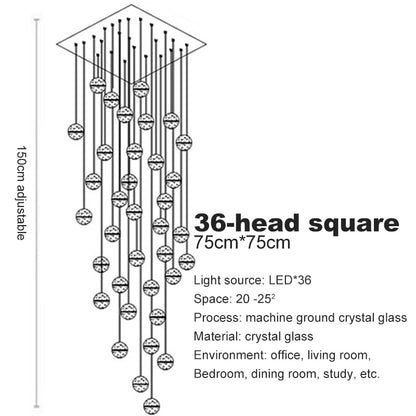 Crystal Spheres Cascade Chandelier