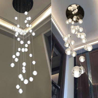 Crystal Spheres Cascade Chandelier
