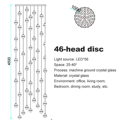Crystal Spheres Cascade Chandelier