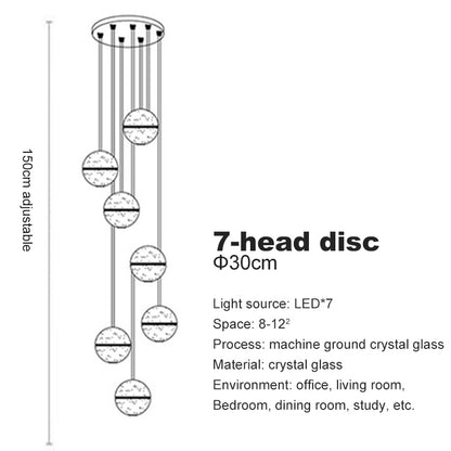 Crystal Spheres Cascade Chandelier