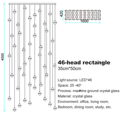 Crystal Spheres Cascade Chandelier