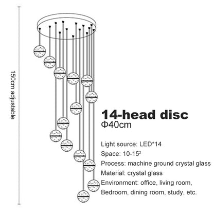 Crystal Spheres Cascade Chandelier