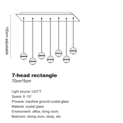 Crystal Spheres Cascade Chandelier