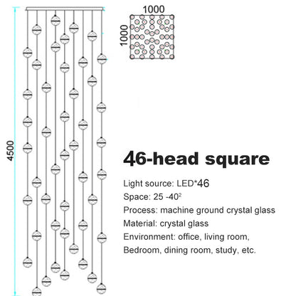 Crystal Spheres Cascade Chandelier