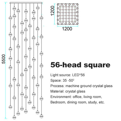 Crystal Spheres Cascade Chandelier