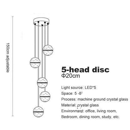 Crystal Spheres Cascade Chandelier