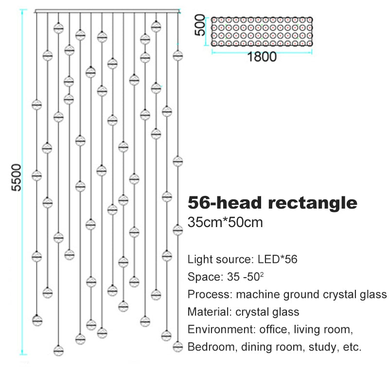 Crystal Spheres Cascade Chandelier