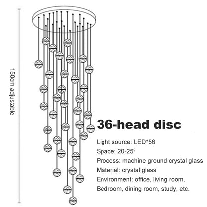 Crystal Spheres Cascade Chandelier