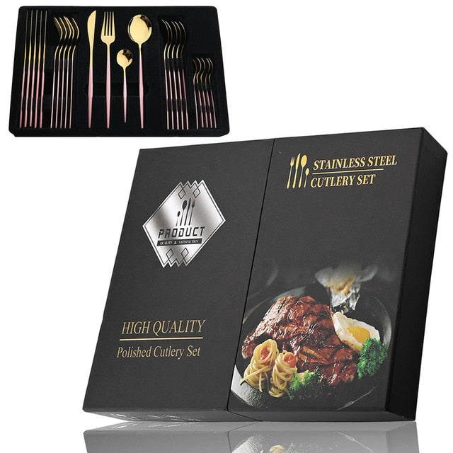 Stylish Steel 24-Piece Cutlery Set