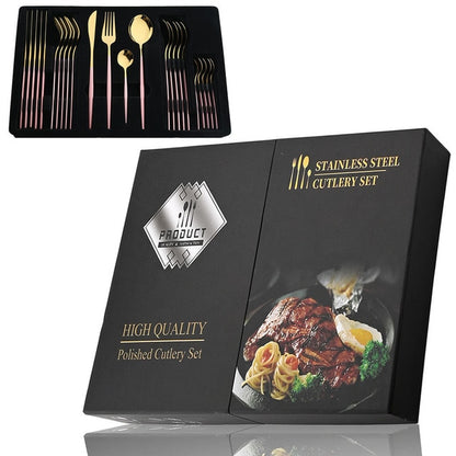 Stylish Steel 24-Piece Cutlery Set